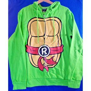 Teenage Mutant Ninja Turtles Rafael Zip Up Hoodie Green Men's Size Small NEW
